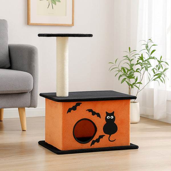 Halloween Inspired Cat Tree Tower Cat Tree For Indoor With Spacious Cat Condo