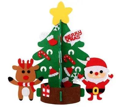 DIY Felt Christmas Tree New Year Toddler Kids Handmade Gift Toys Door Wall Hanging Ornaments Holiday Party Home Decor Set