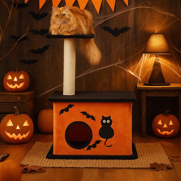 Halloween Inspired Cat Tree Tower Cat Tree For Indoor With Spacious Cat Condo