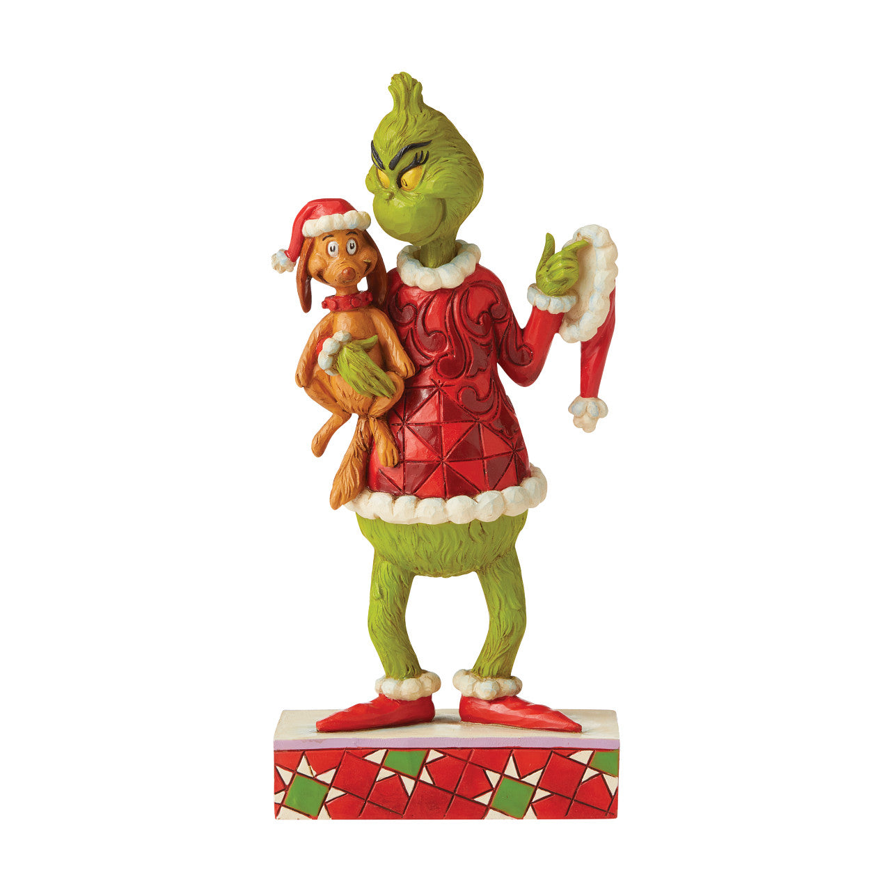 GRINCH by Jim Shore Jim Shore Grinch with Max Under His Arm Resin Figurine, 7.5 in, Multicolor Jim Shore Enesco 6006570
