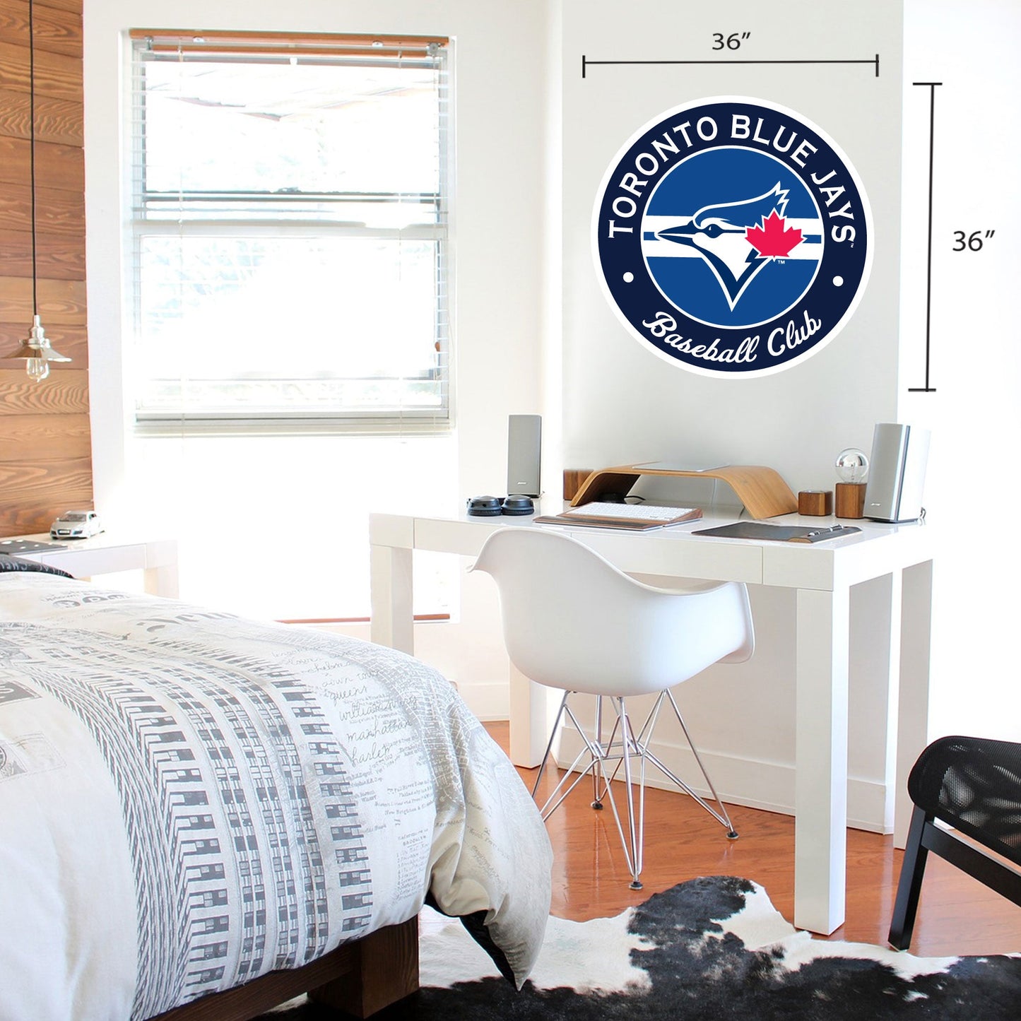 Toronto Blue Jays 36x36 Team Stripe Logo Repositional Wall Decal