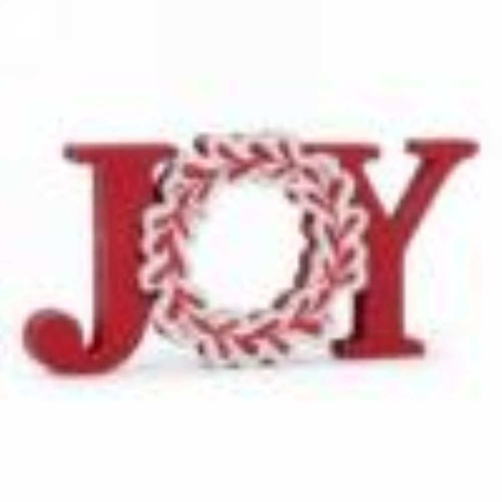 "JOY" decorative Christmas tabletop/shelf accent piece