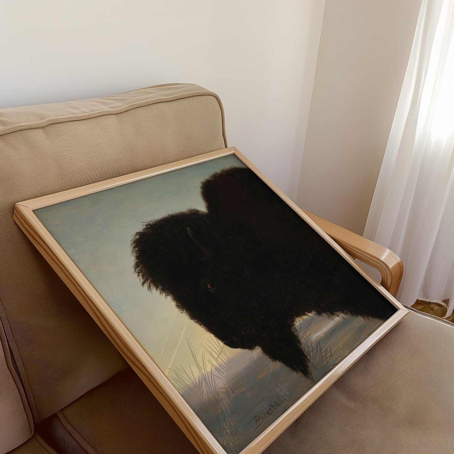 Albert Bierstadt - Buffalo | Famous Vintage Painting (available handframed or unframed) 1x1