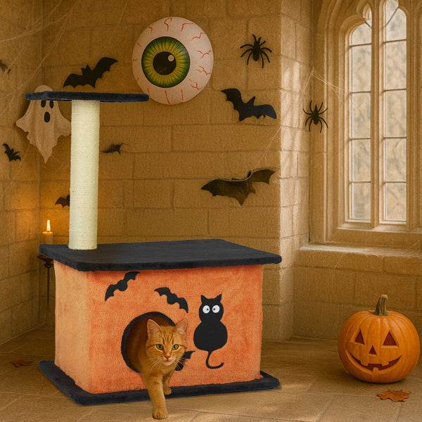 Halloween Inspired Cat Tree Tower Cat Tree For Indoor With Spacious Cat Condo