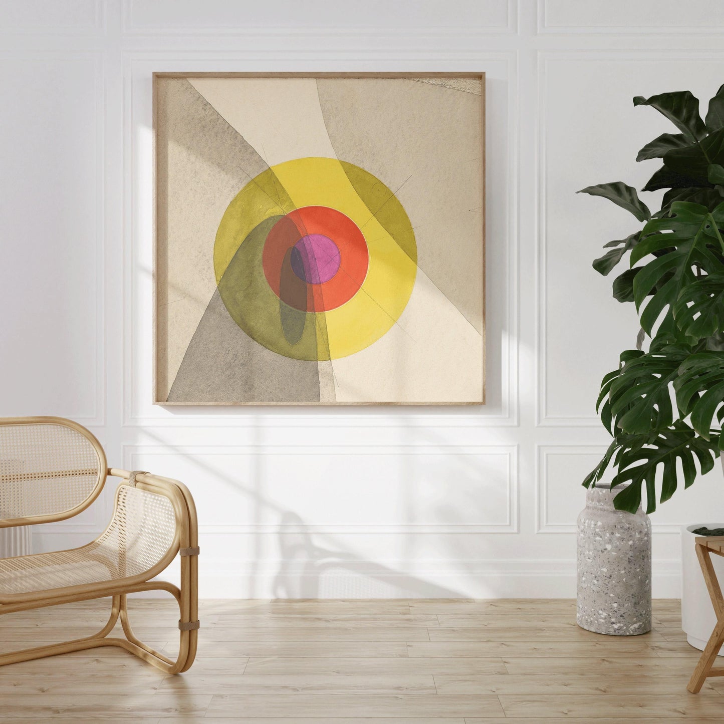 Joost Schmidt for Bauhaus PREMIUM GICLÉE PRINT - Vintage Mid-century Modern Abstract Art Print in Yellow (available handframed) 1x1