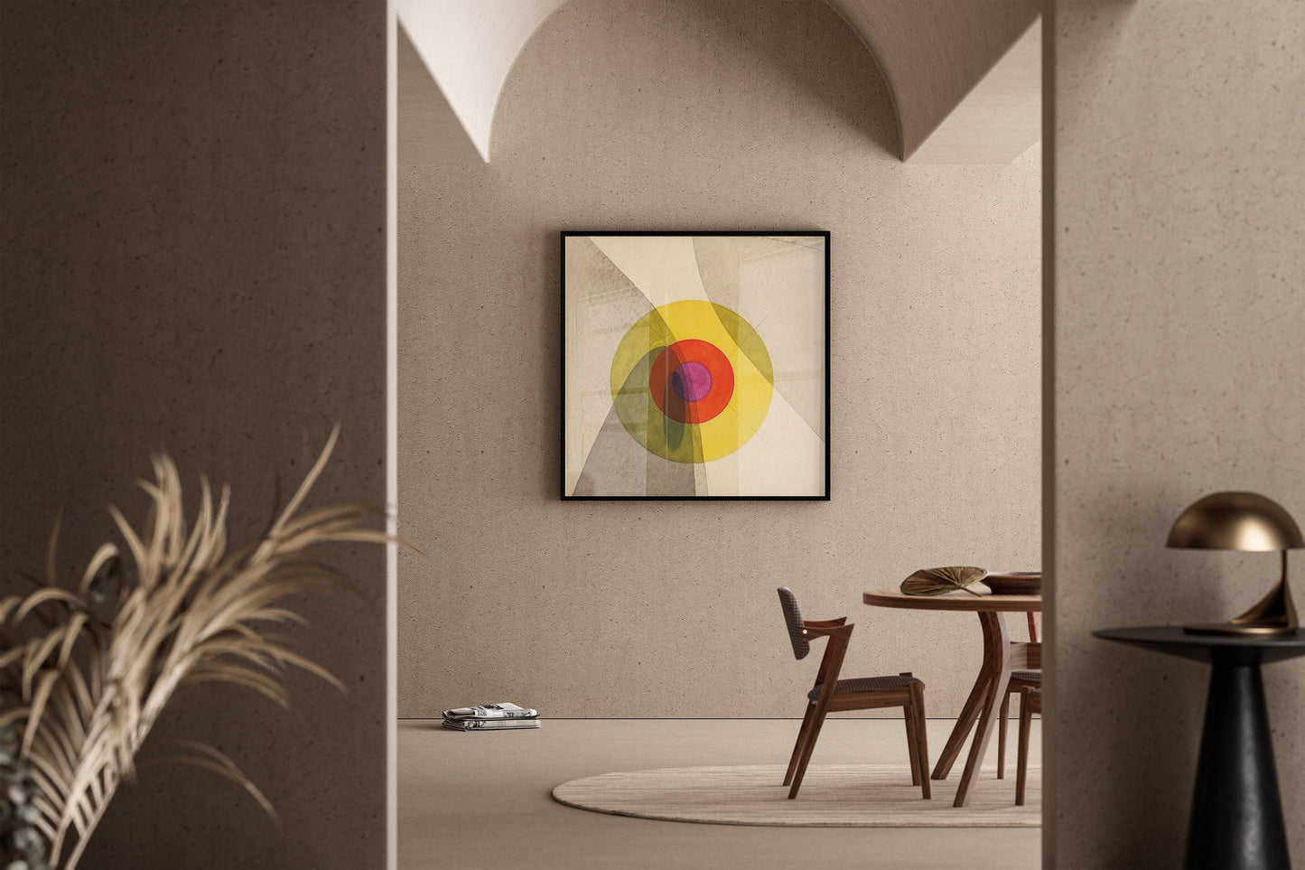 Joost Schmidt for Bauhaus PREMIUM GICLÉE PRINT - Vintage Mid-century Modern Abstract Art Print in Yellow (available handframed) 1x1