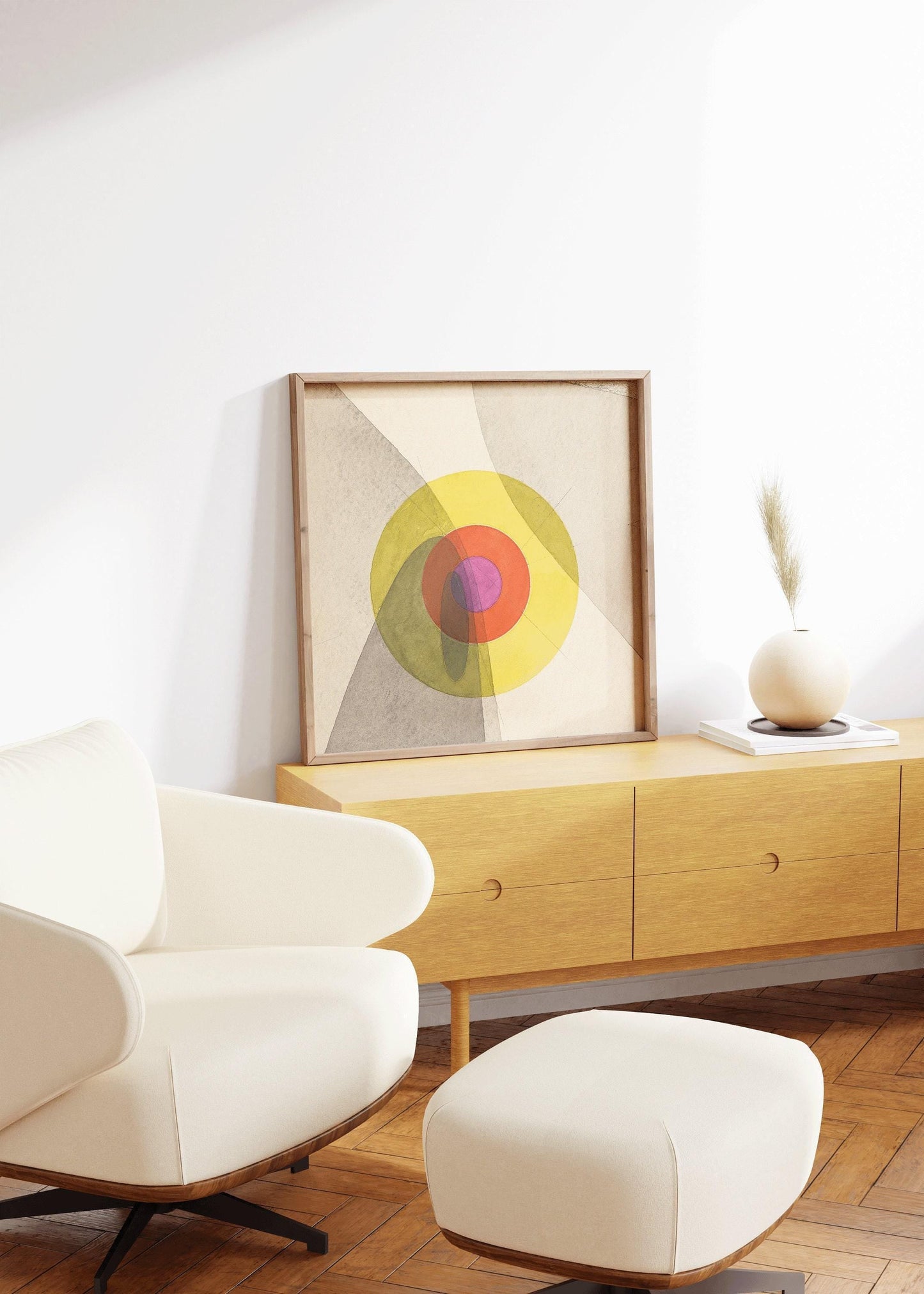 Joost Schmidt for Bauhaus PREMIUM GICLÉE PRINT - Vintage Mid-century Modern Abstract Art Print in Yellow (available handframed) 1x1