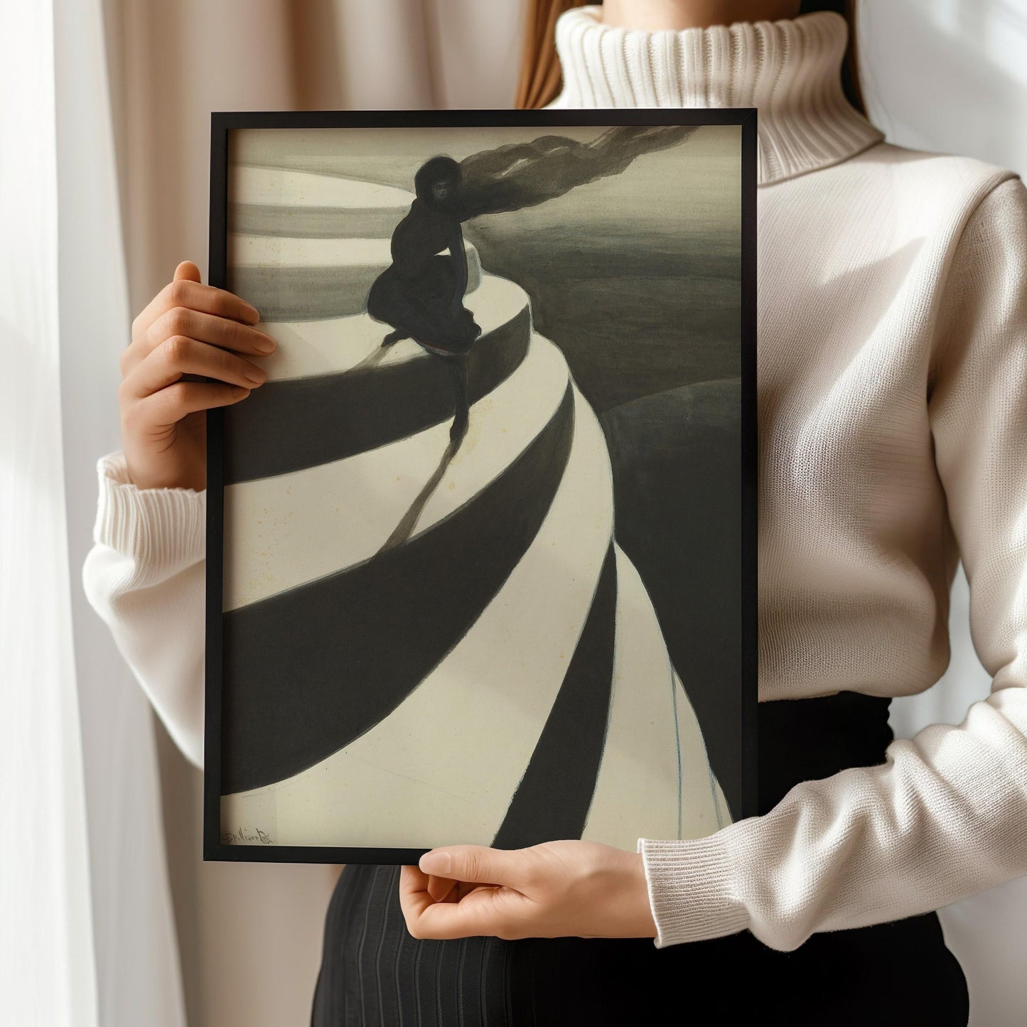 Léon Spilliaert – “Vertigo” (1908) | Haunting Symbolist Masterpiece | Dark Academia Wall Art | Moody Surrealist Print | Art Nouveau Noir