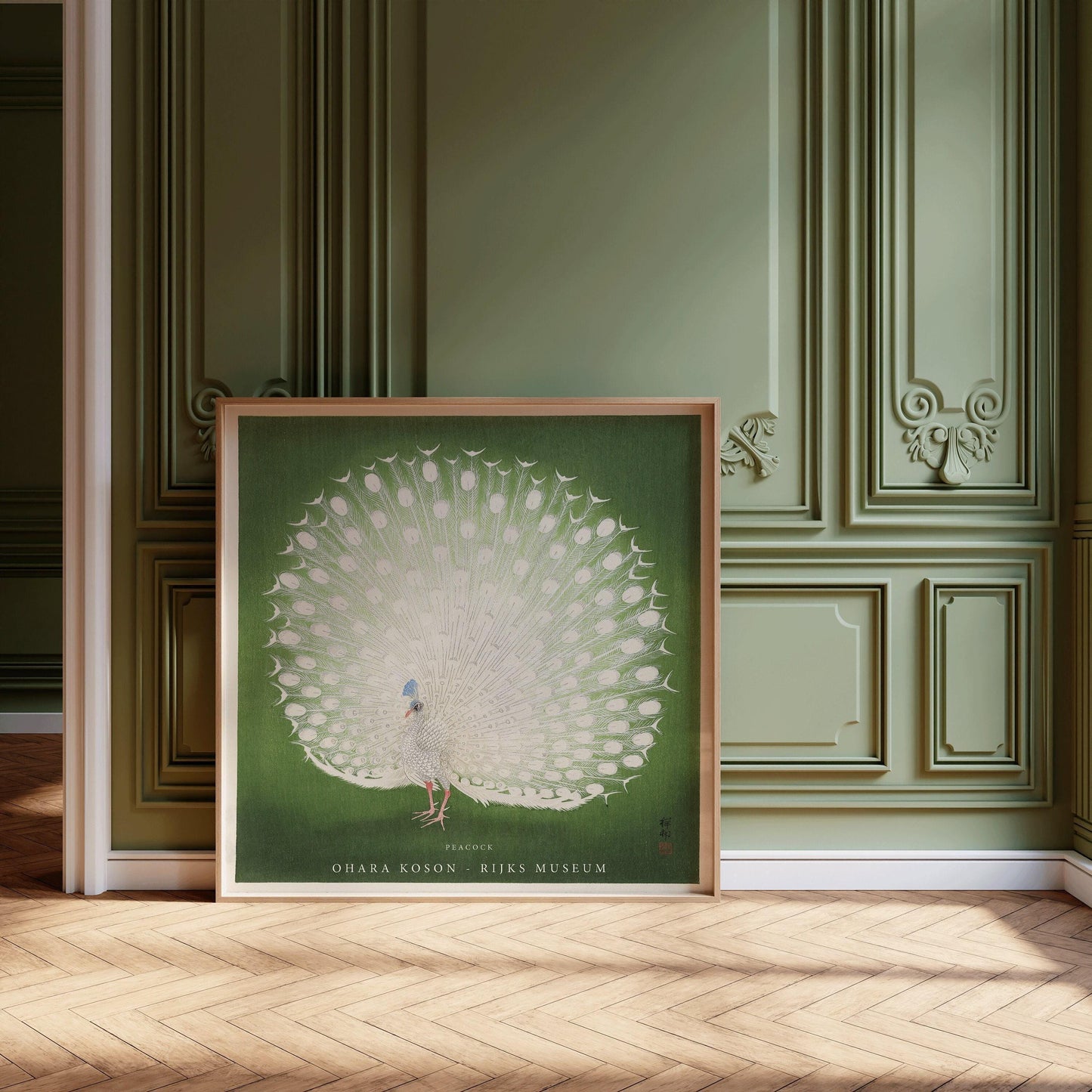 Ohara Koson - Peacock | PREMIUM GICLÉE PRINT | Our Customer Favourite Vintage Japanese Print in Green (available handframed) 1x1