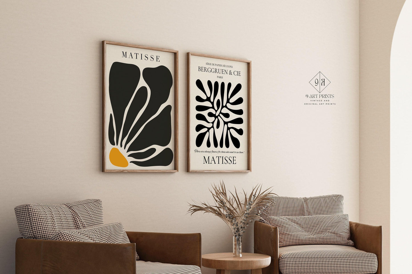Our Strikingly Gorgeous Matisse Set | | STATEMENT DUO Mid-Century Art | Customer Favorite and available framed