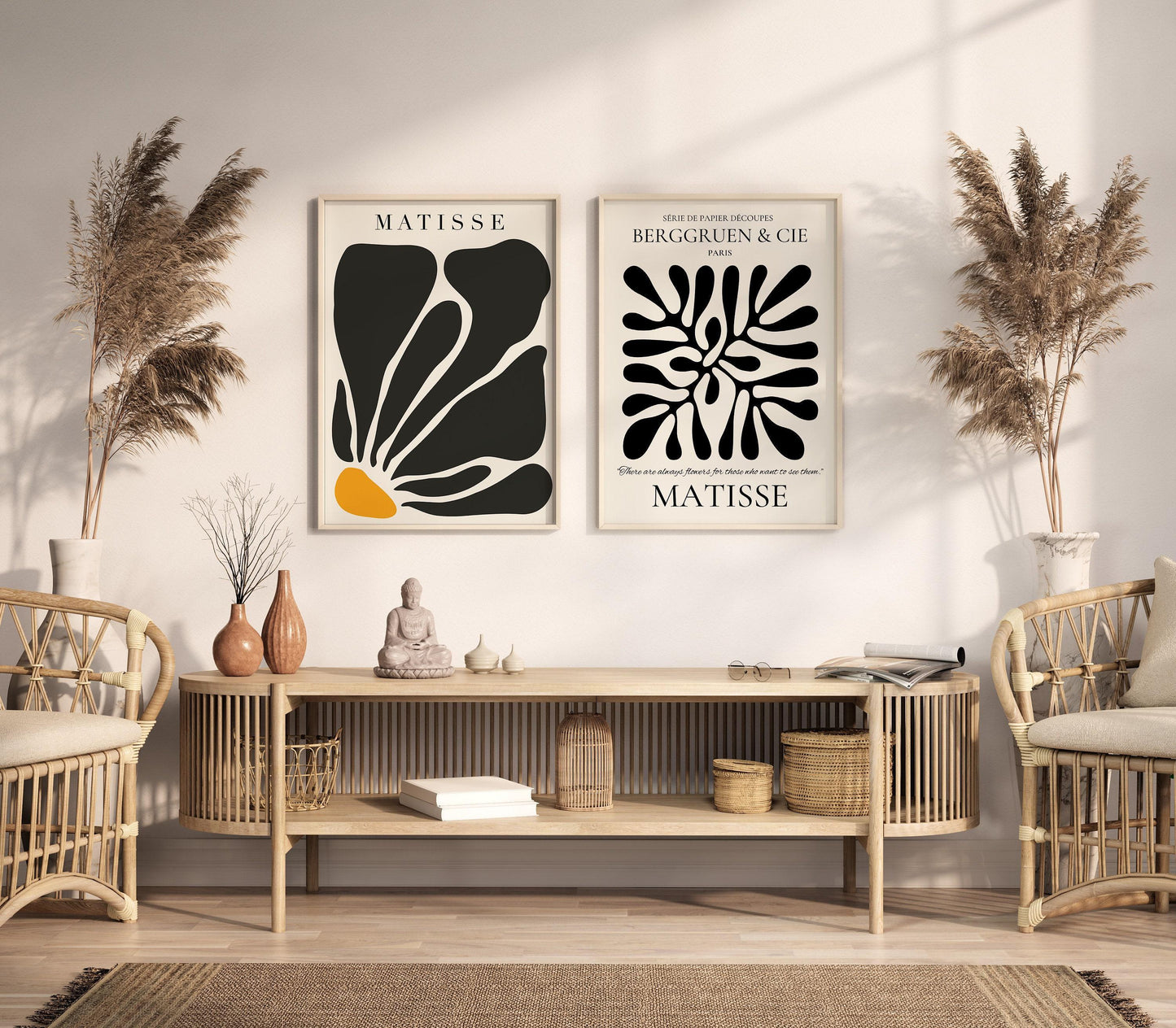 Our Strikingly Gorgeous Matisse Set | | STATEMENT DUO Mid-Century Art | Customer Favorite and available framed
