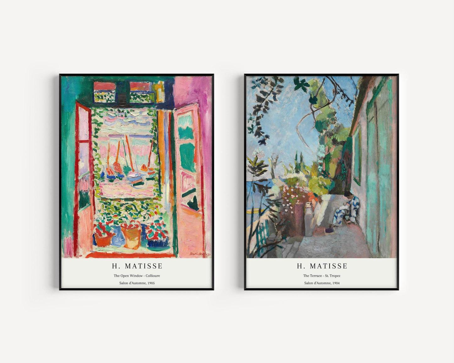 STATEMENT DUO Henri Matisse Prints | | St. Tropez and Open Window Collioure | Famous Art Prints available framed