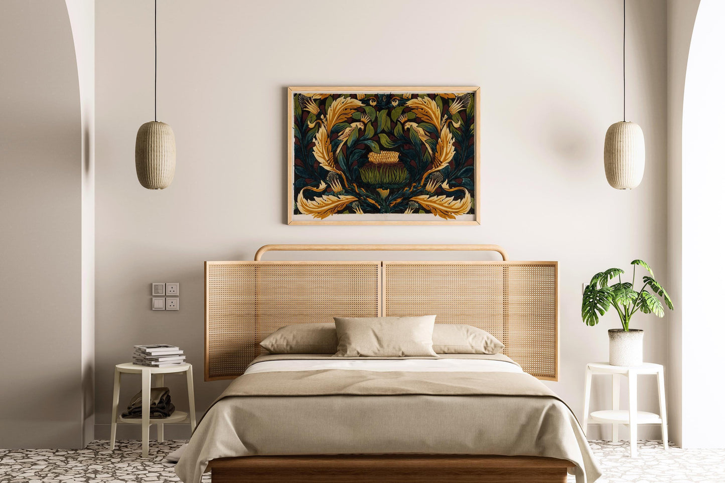 William Morris - Crowned Bird with Artichokes PREMIUM GICLÉE PRINT | A Magnificent Vintage Botanical Artwork (available handframed)