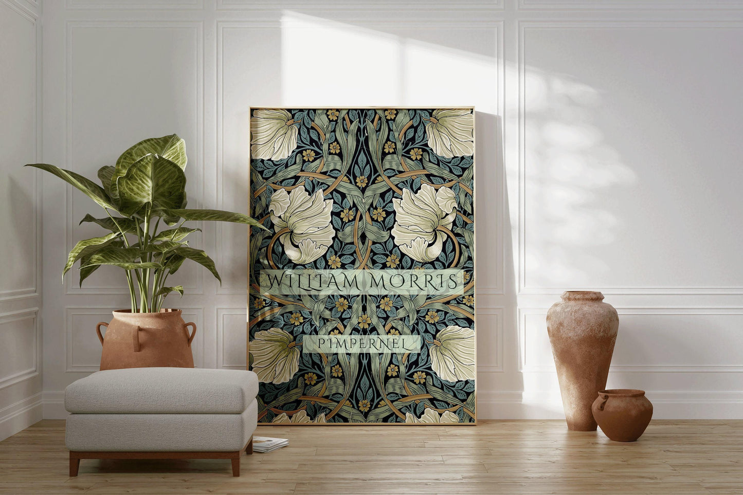 William Morris - Pimpernel PREMIUM GICLÉE PRINT | Vintage Sage Green Botanical Poster (available handframed or unframed)