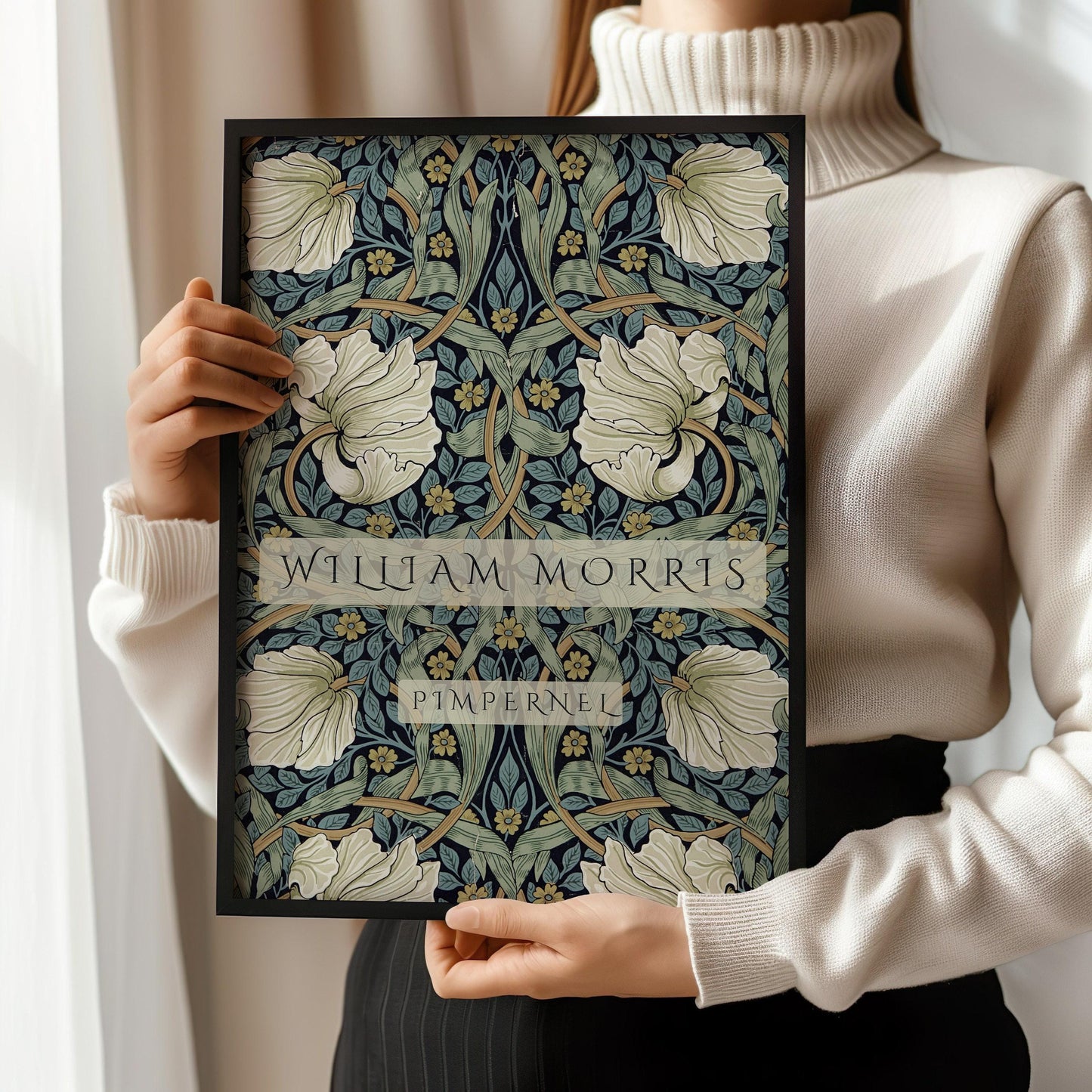 William Morris - Pimpernel PREMIUM GICLÉE PRINT | Vintage Sage Green Botanical Poster (available handframed or unframed)
