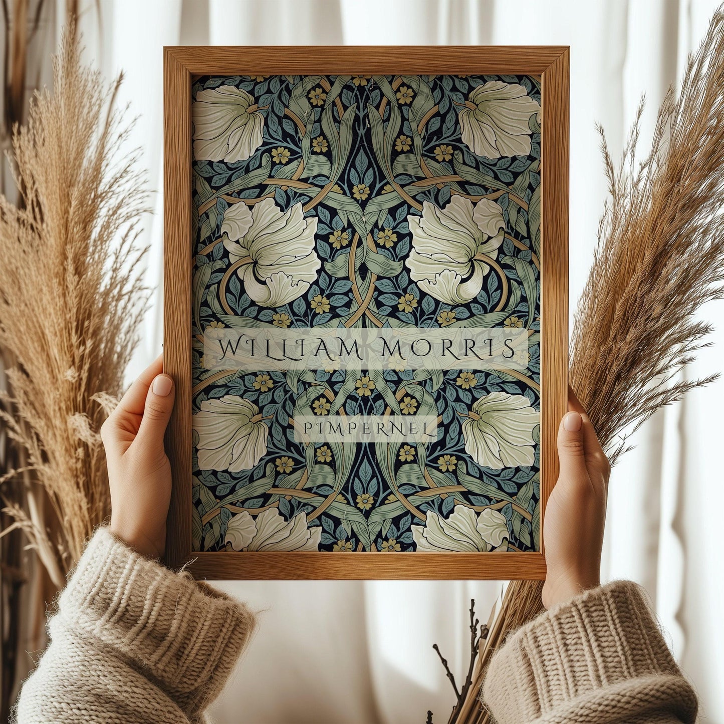 William Morris - Pimpernel PREMIUM GICLÉE PRINT | Vintage Sage Green Botanical Poster (available handframed or unframed)