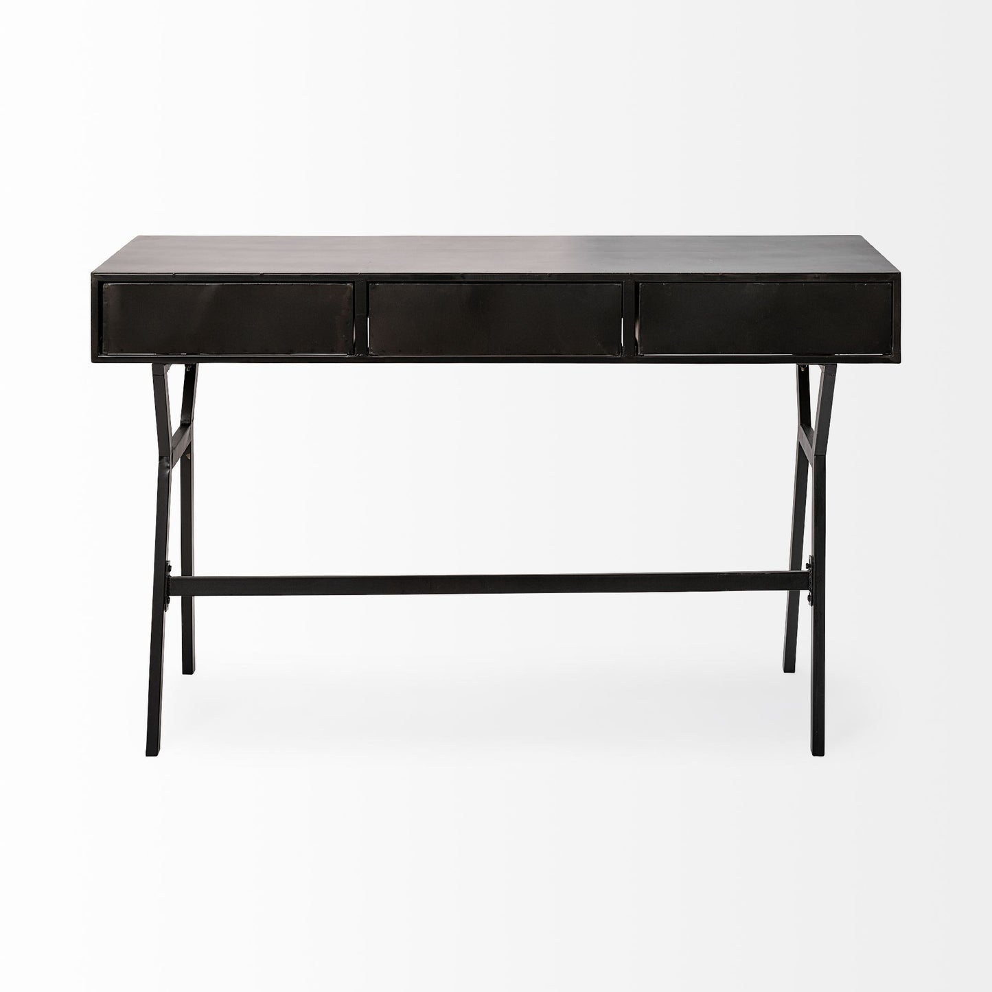 68443 Vince Black Home Office Writing Desk with drawers