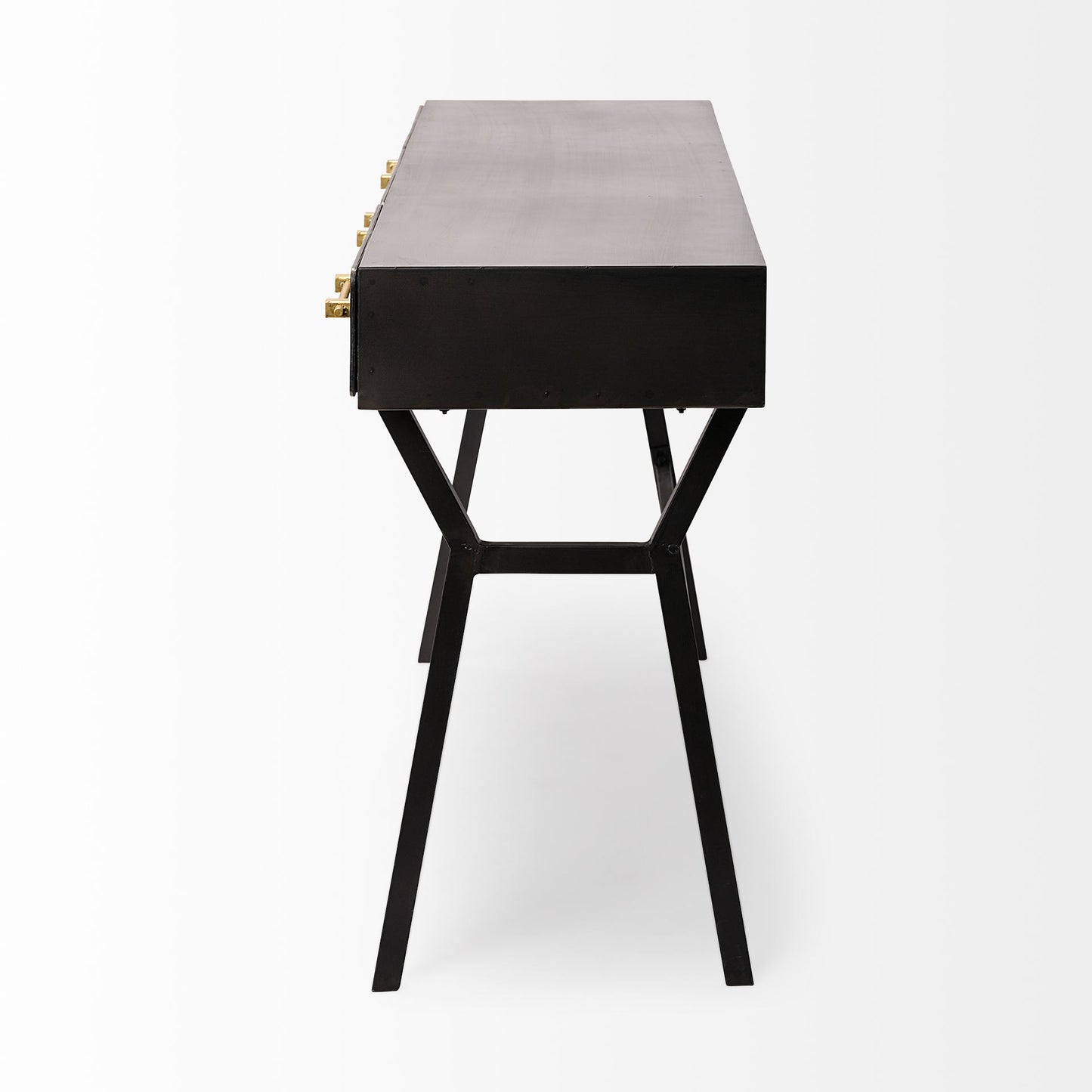 68443 Vince Black Home Office Writing Desk with drawers