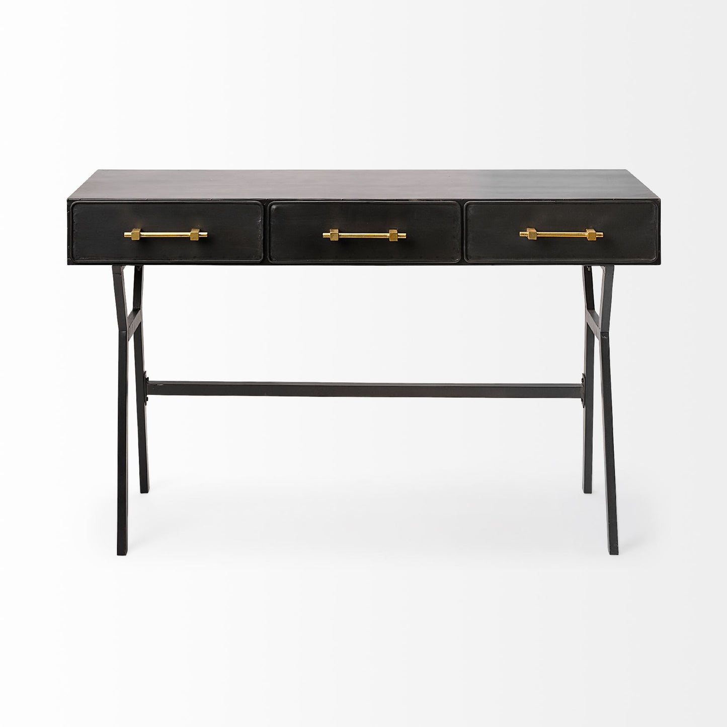 68443 Vince Black Home Office Writing Desk with drawers