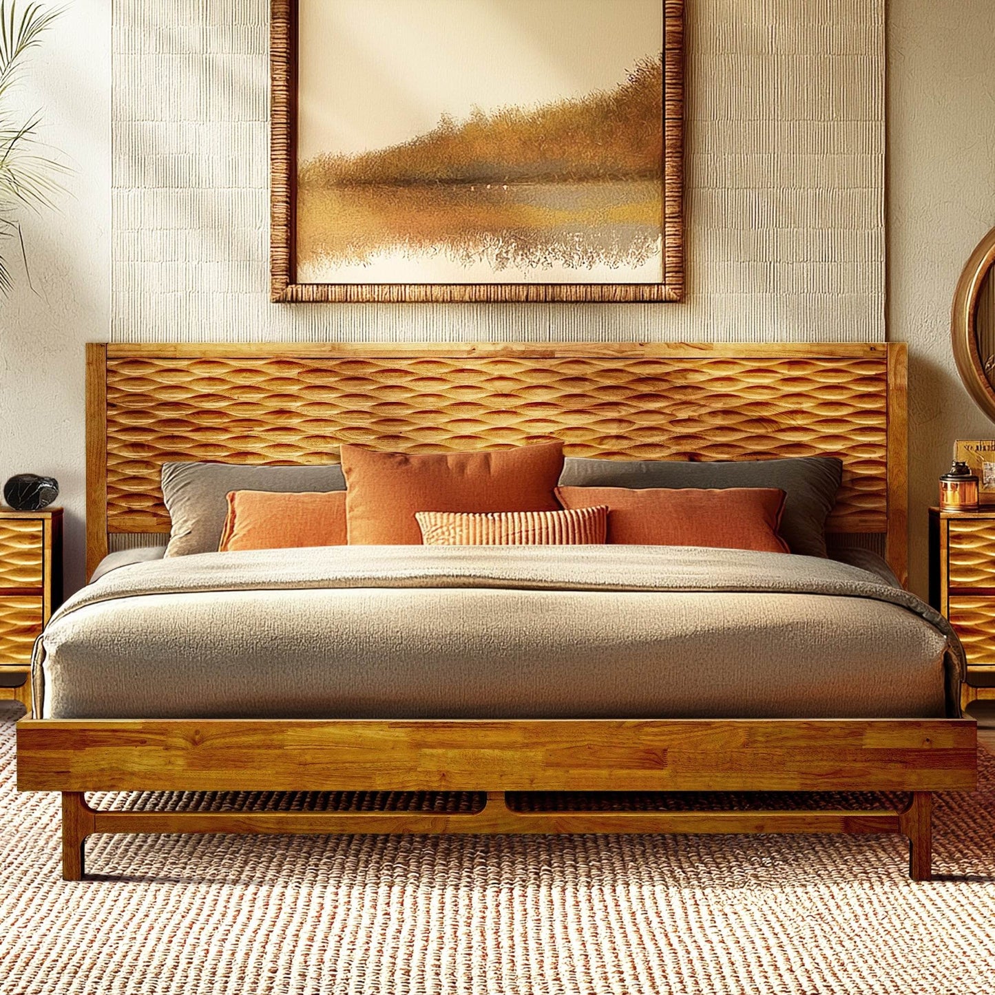 Elara Platform Bed Frame with Headboard