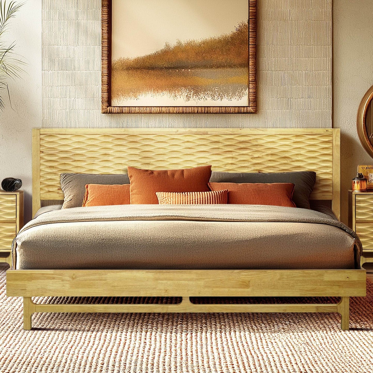 Elara Platform Bed Frame with Headboard
