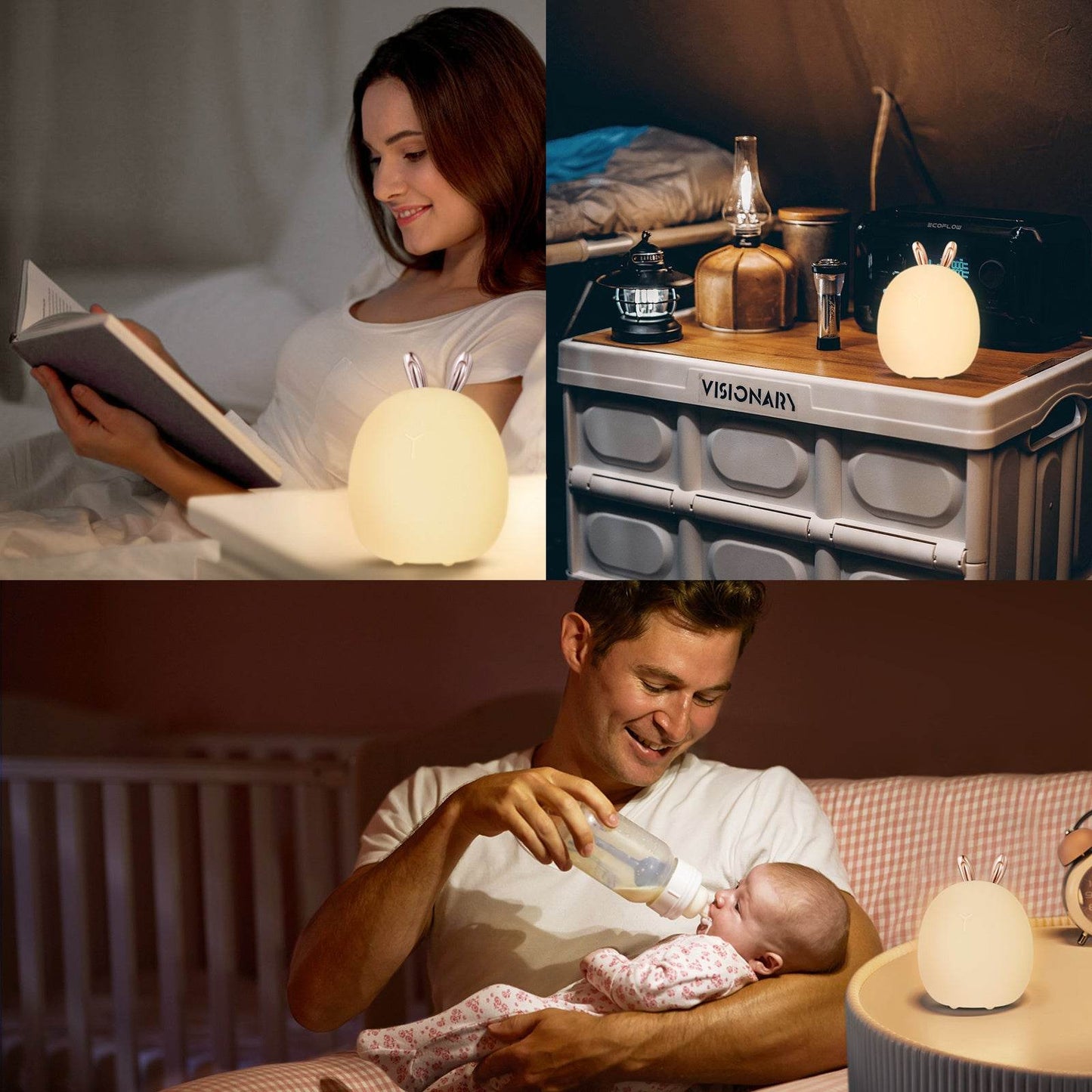 Baby Feeding, Adjustable, Creative, Rabbit, Elk Touch Light, Clap Light, Small Electric Light, Soft Baby Lamp toy