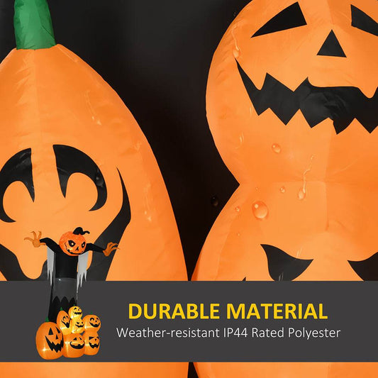 9ft Halloween Inflatables Outdoor Decorations, Pumpkin Ghost With Pumpkin Patch, Outdoor Giant Blow Up Yard Decor With Build-in LED For Garden, Lawn, Party, Holiday