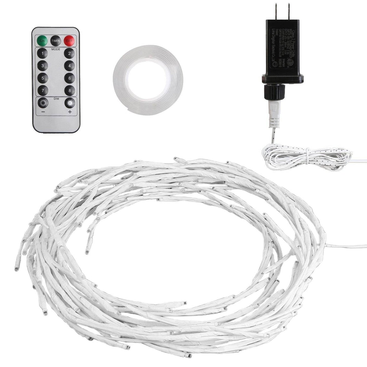 1Pc 7.87FT Lighted Birch Garland Lighted Twig Vine Lights 144LED Birch Garland With Lights String Light With Timer 8 Modes IP45 Waterproof For Christmas Fireplace Home Decoration