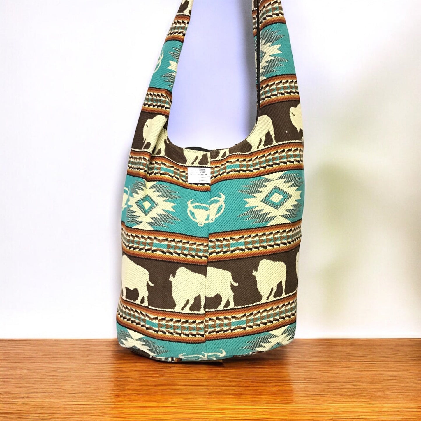 OLDTRIBES™ Brown and Turquoise white  Buffalo Crossbody Bag