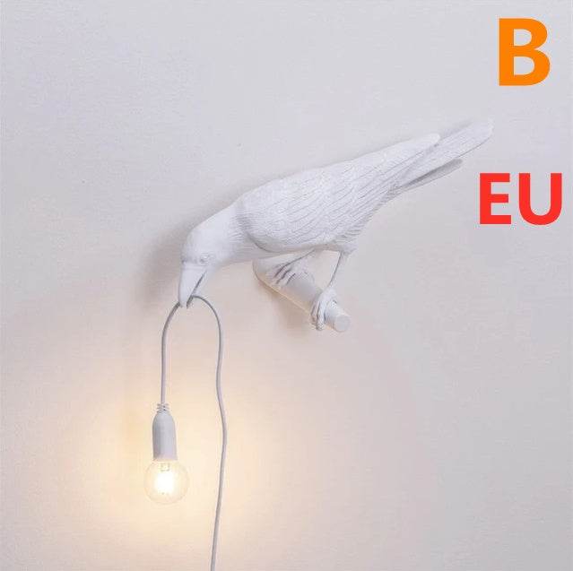 Creative Auspicious Bird Resin Wall Lamp Decoration