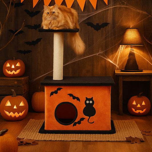 Halloween Inspired Cat Tree Tower Cat Tree For Indoor  With Spacious Cat Condo