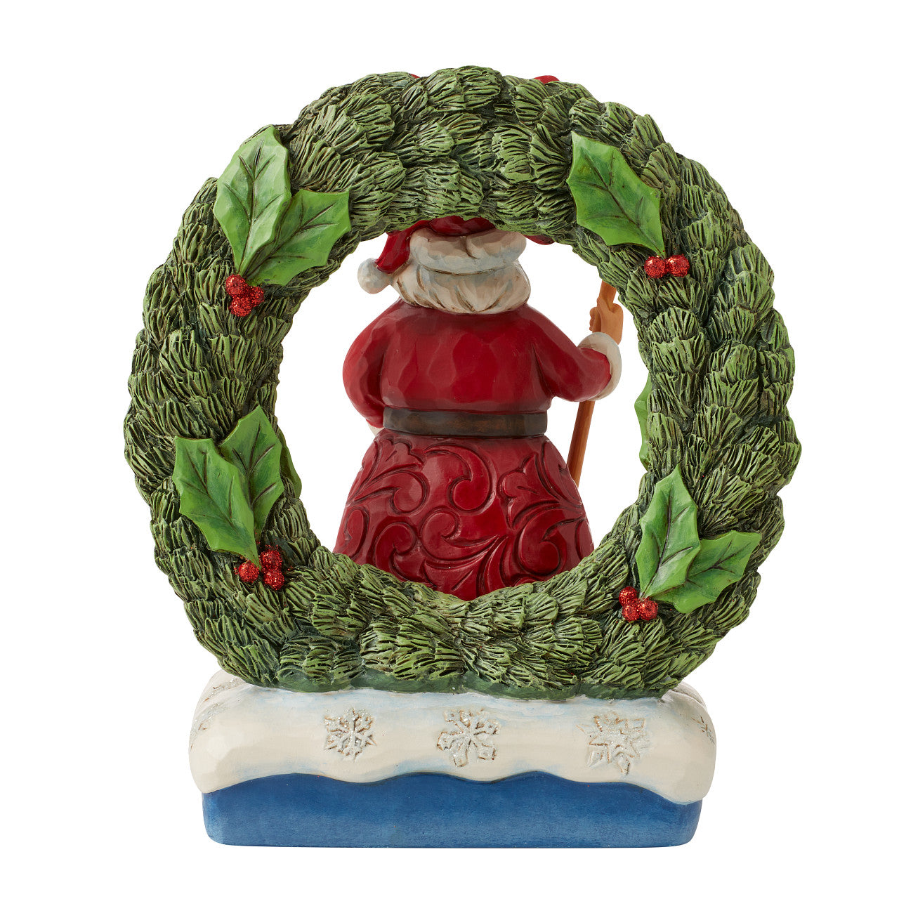 Jim Shore Santa by Light-Up Wreath 6012937 Available January 2024