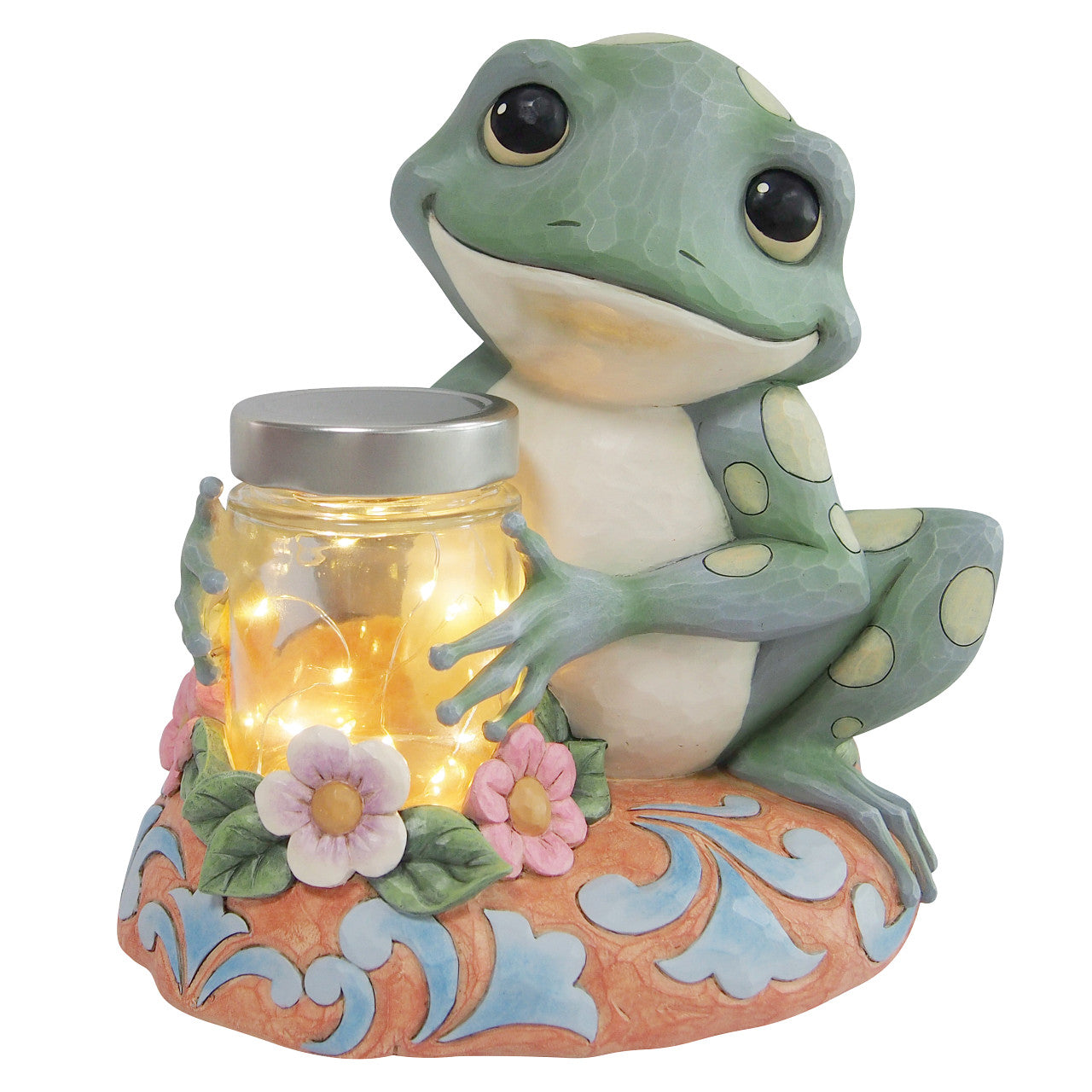 Jim Shore Frog with LED Fireflies Jar 6014431 Available April 2024