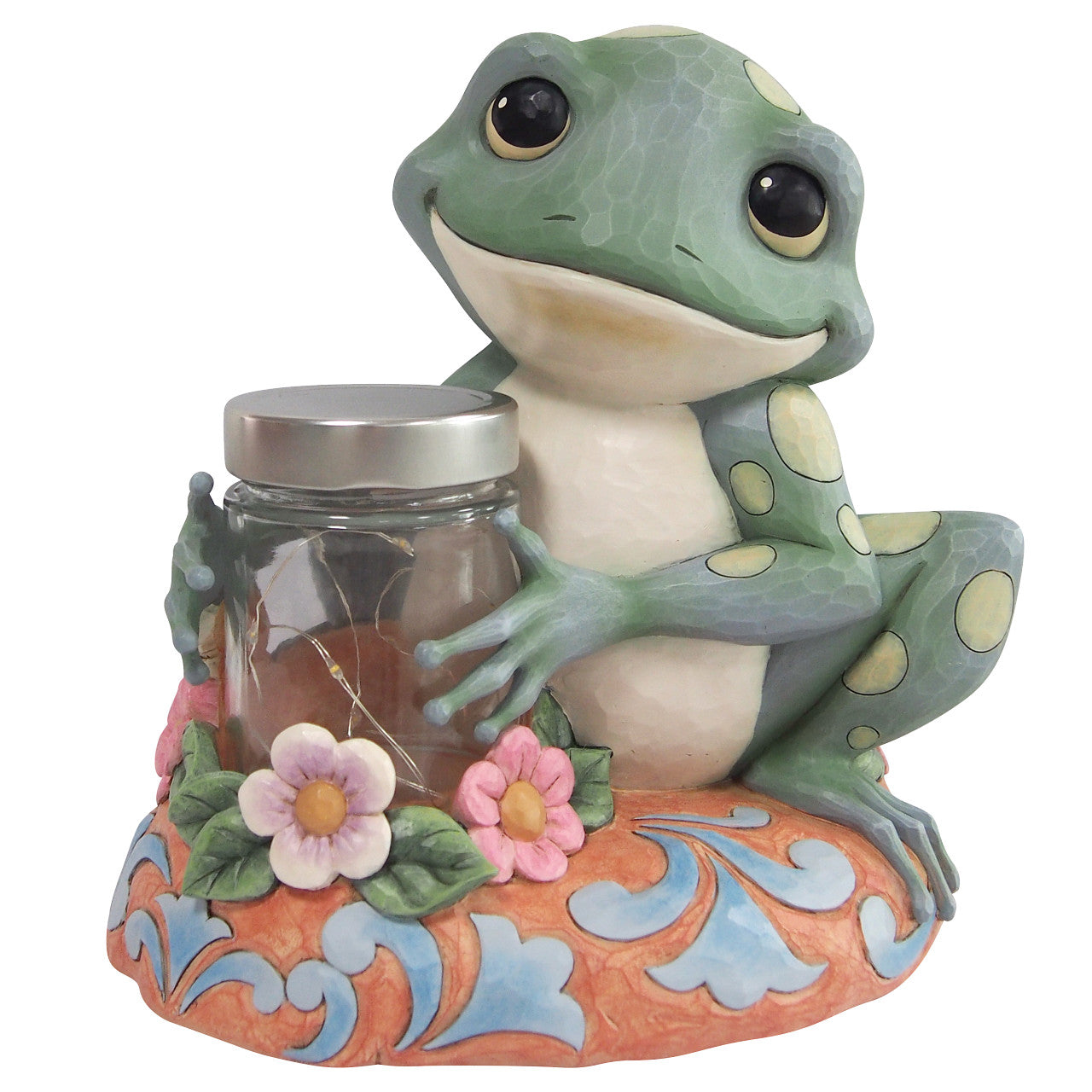 Jim Shore Frog with LED Fireflies Jar 6014431 Available April 2024