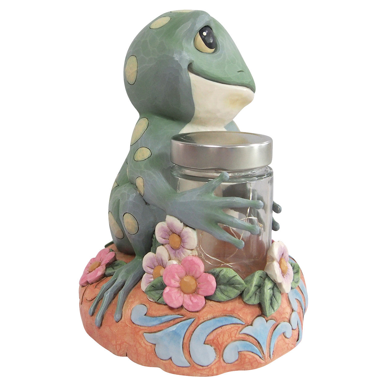 Jim Shore Frog with LED Fireflies Jar 6014431 Available April 2024