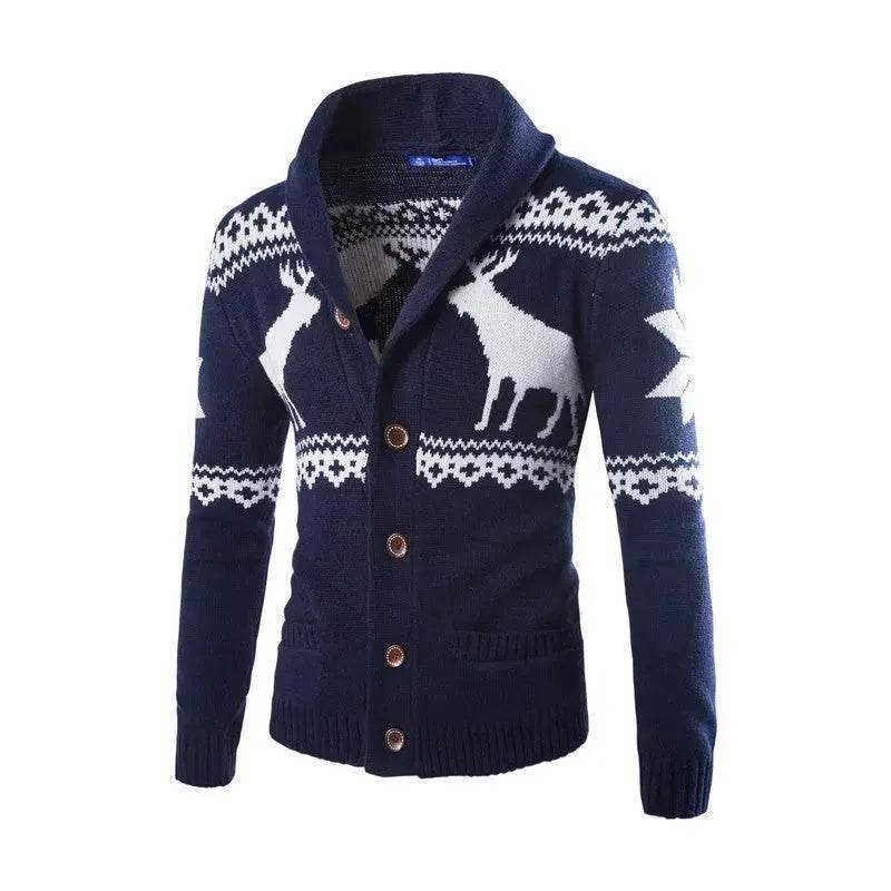 Men's fawn Deer Button Christmas cardigan sweater