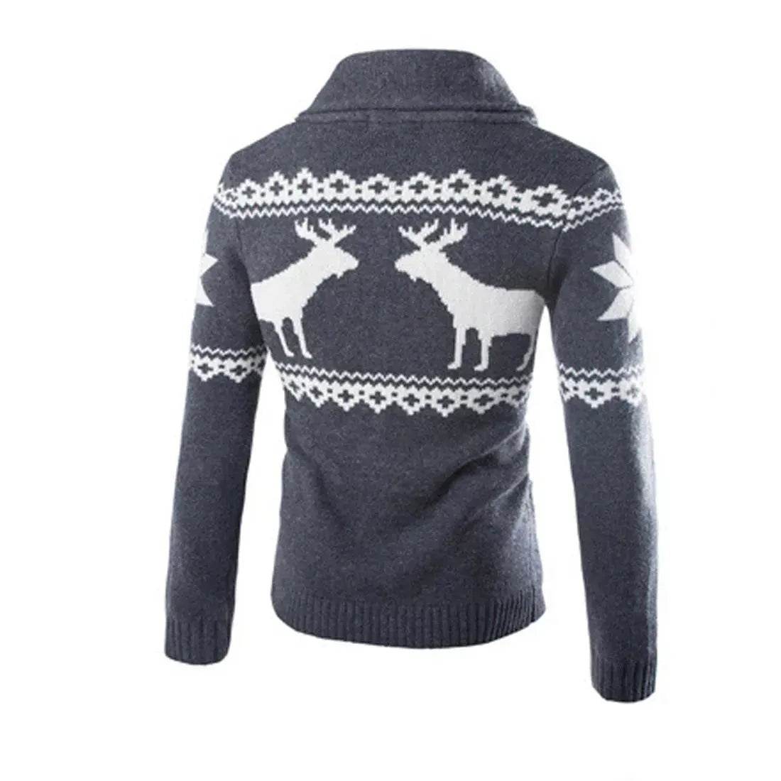 Men's fawn Deer Button Christmas cardigan sweater