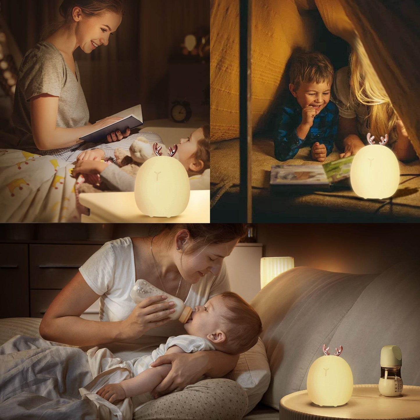 Baby Feeding, Adjustable, Creative, Rabbit, Elk Touch Light, Clap Light, Small Electric Light, Soft Baby Lamp toy