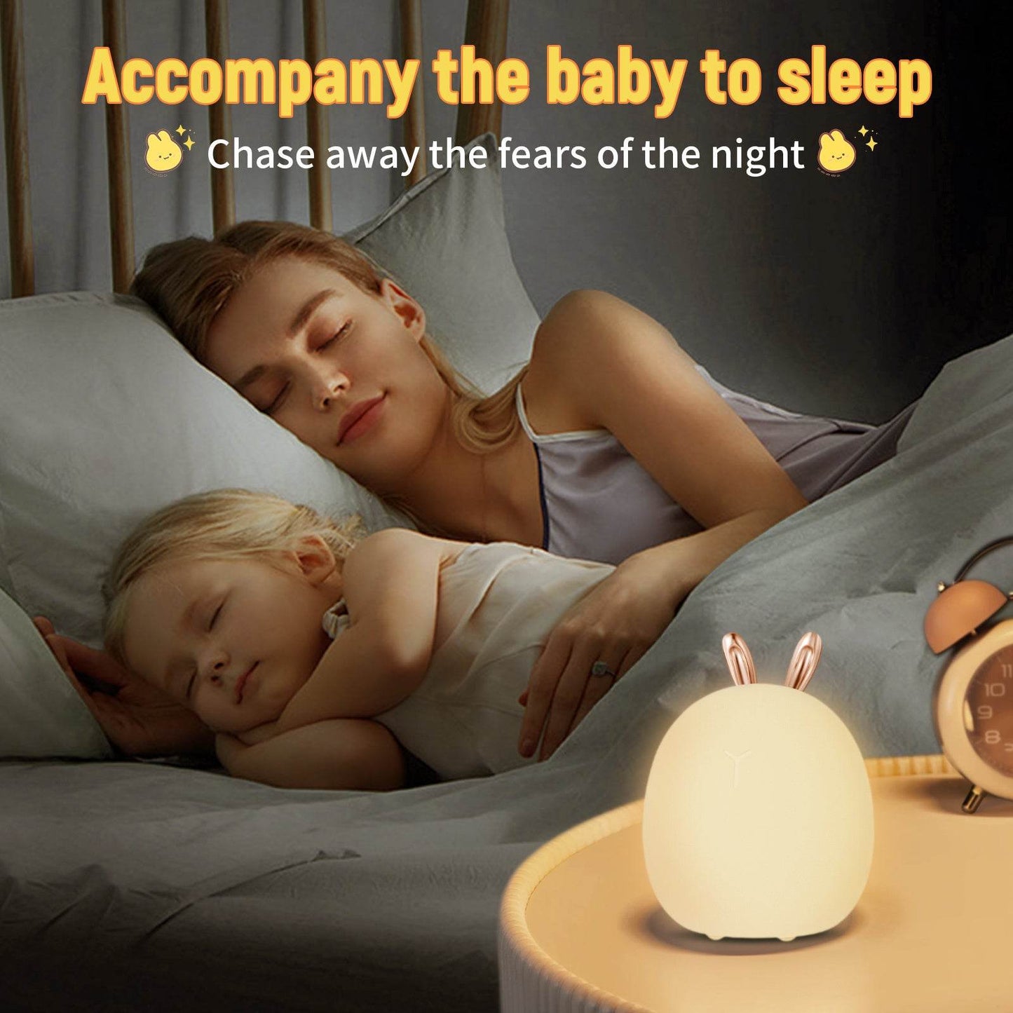 Baby Feeding, Adjustable, Creative, Rabbit, Elk Touch Light, Clap Light, Small Electric Light, Soft Baby Lamp toy