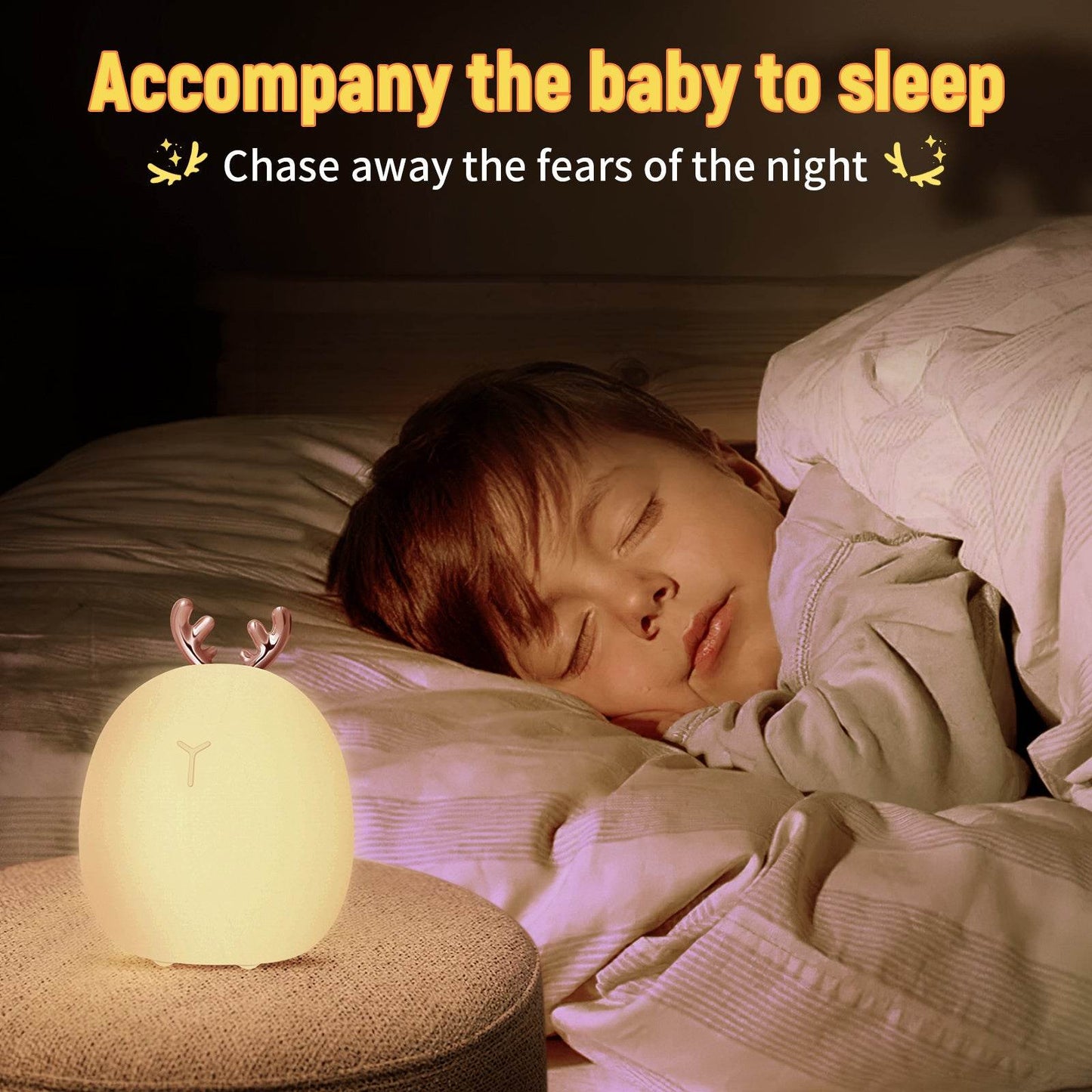 Baby Feeding, Adjustable, Creative, Rabbit, Elk Touch Light, Clap Light, Small Electric Light, Soft Baby Lamp toy