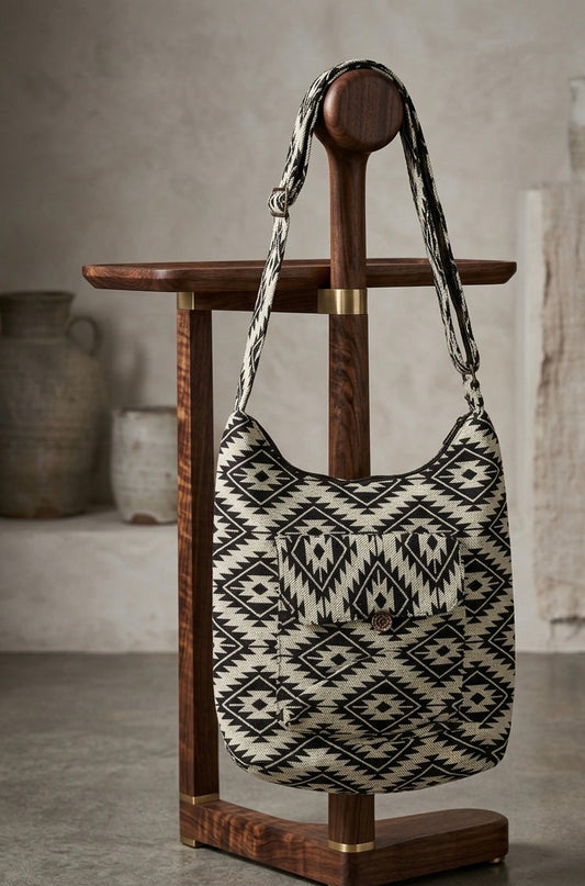 OLDTRIBES™ black  and  white  star Crossbody Bag