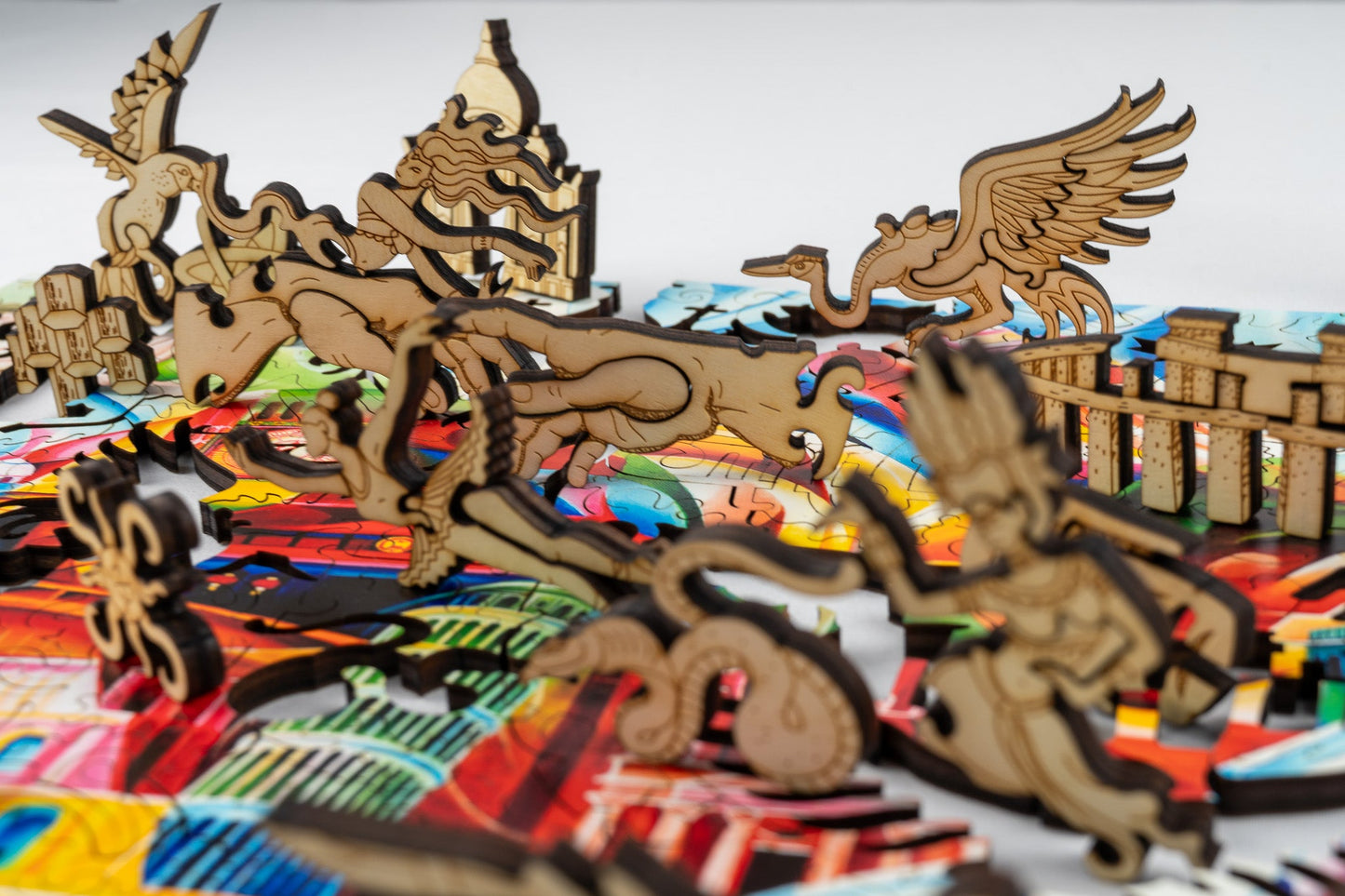 Around The World In... 3D wooden 2 sided puzzle