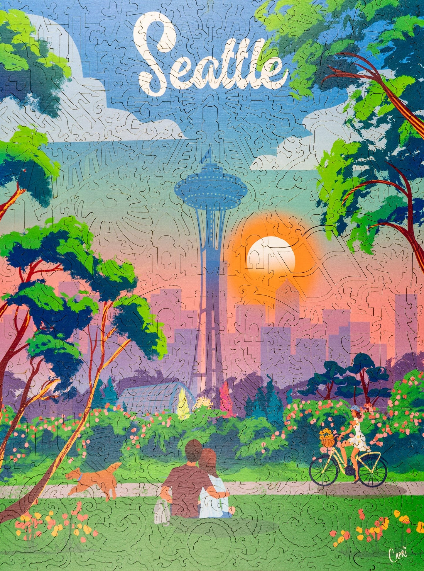 Seattle 3D wooden 2 sided puzzle