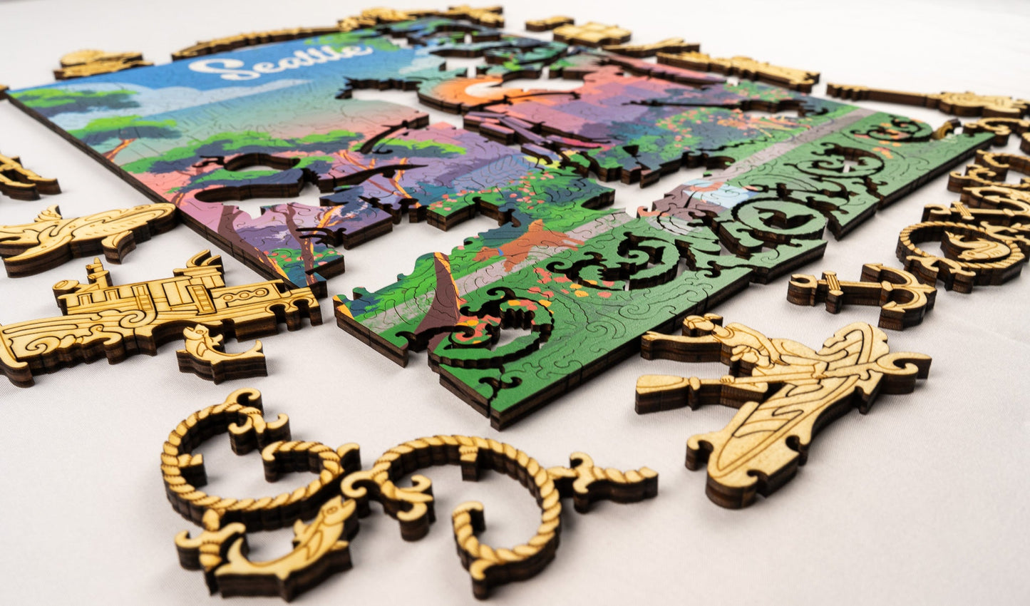 Seattle 3D wooden 2 sided puzzle