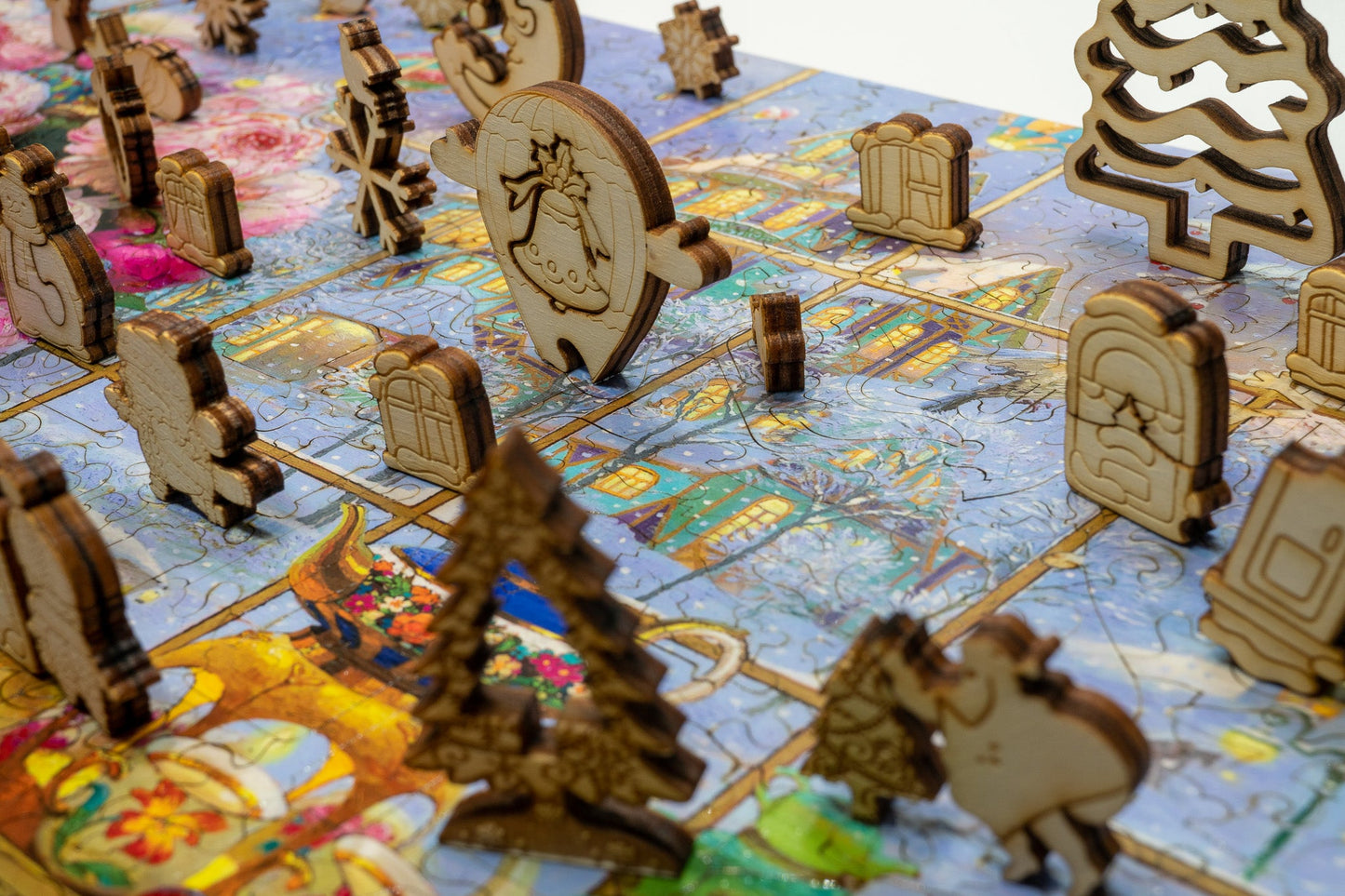 Winter Still Life 3D wooden 2 sided puzzle