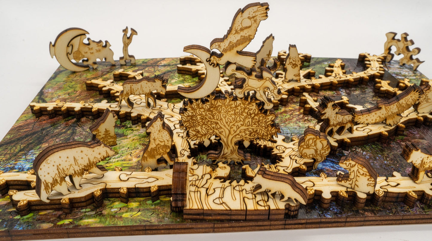 Enchanted Forest 3D wooden 2 sided puzzle