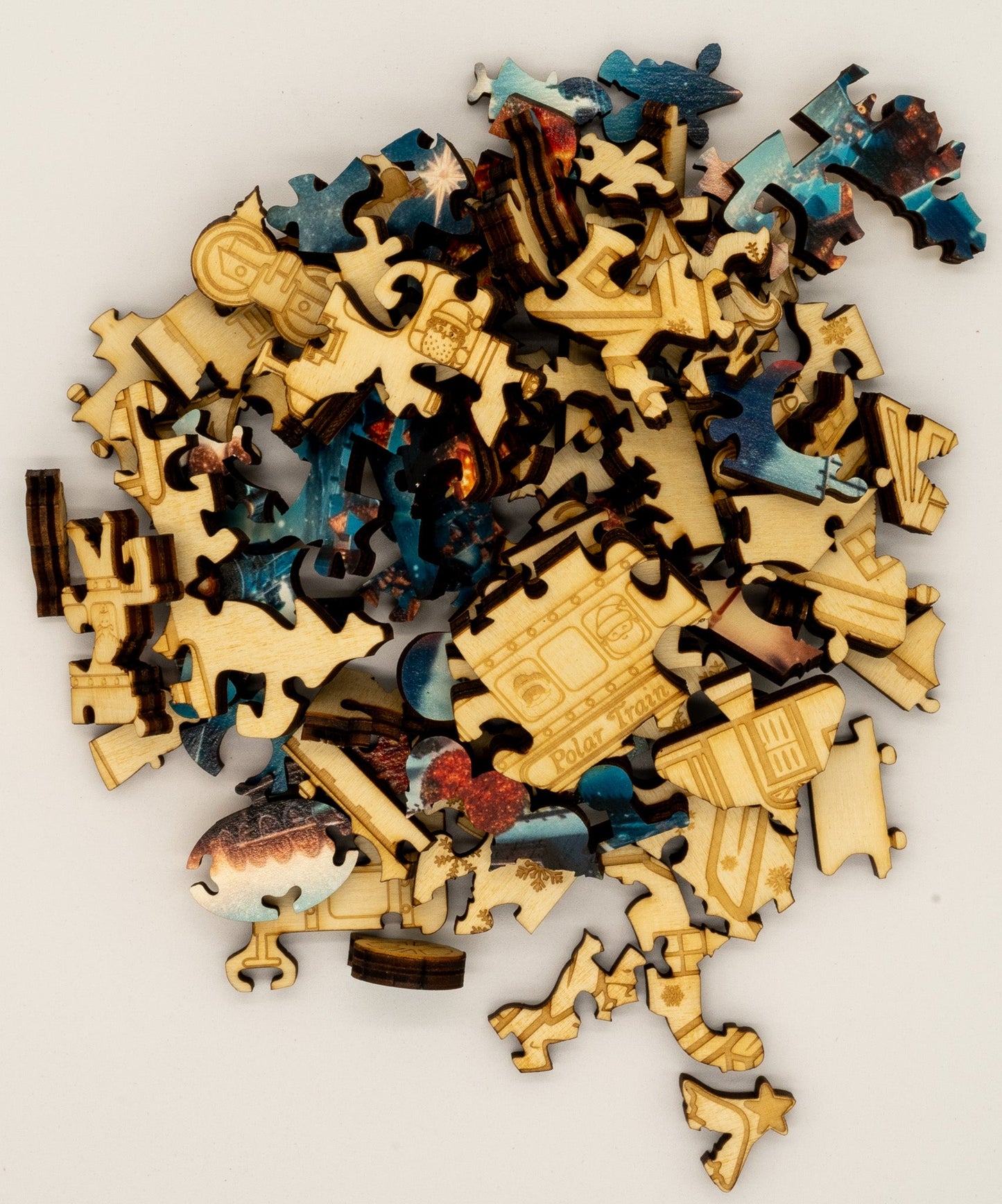 Polar Train 3D wooden 2 sided puzzle