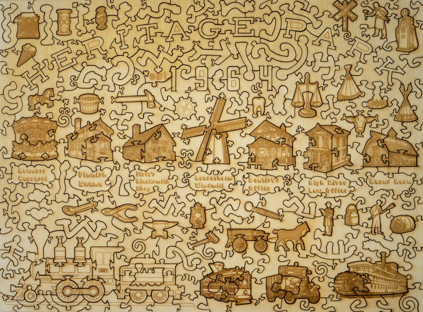 Heritage Park 3D wooden 2 sided puzzle