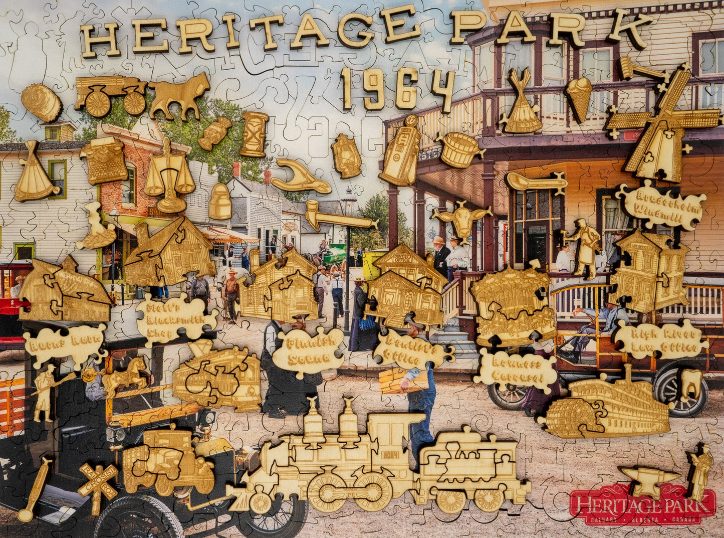 Heritage Park 3D wooden 2 sided puzzle