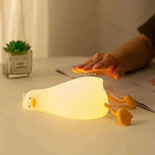 Flat Duck Silicone Night Light Children's Bedside Lamp